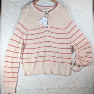 Velvet NWT Striped Pink and Cream Women's Sweater